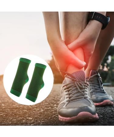 VOCOSTE Ankle Compression Sleeve Socks - Foot Brace for Men & Women | Achilles Tendon Support | Size L/XL - Green Brown - Buy Online on GoSupps.com