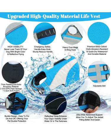 Buy Adjustable Dog Vest Life Jacket for French Bulldogs - Ripstop & Reflective Strong Buoyancy Rescue Handle - Perfect for Swimming & Boating (Blue S) - International Shipping Available! - Buy Online on GoSupps.com