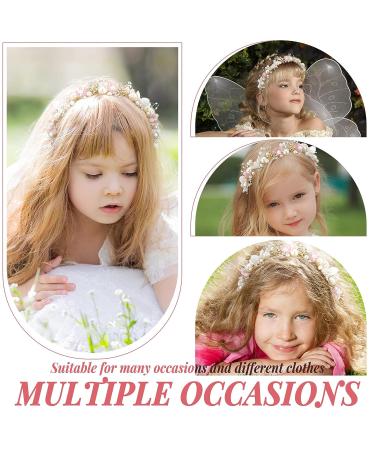 Retrowavy Pink Flower Girl Headpiece Set - Rhinestone Crystal Wedding Bridal Headbands for Girls and Babies - Buy Online on GoSupps.com