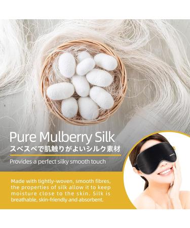Silk Heated Eye Mask for Dry Eyes - Reusable and Fast-Heating with Temperature Control - Relieve Eye Fatigue and Puffy Eyes - Black - Buy Online on GoSupps.com