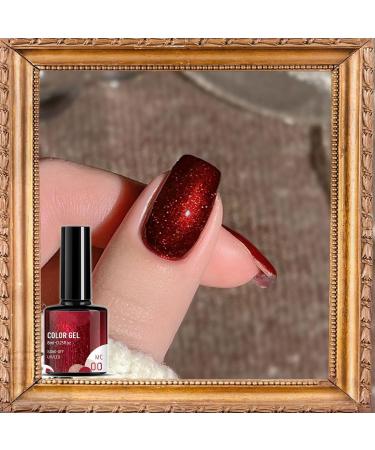 Red Pearl Gel Metal Nail Polish Metallic Shell Thread Glitter Holographic Soak Off UV LED Varnish Shimmering Shining Sparkling Long Lasting DIY Art Manicure at Home Gift for Women & Girls - Buy Online on GoSupps.com