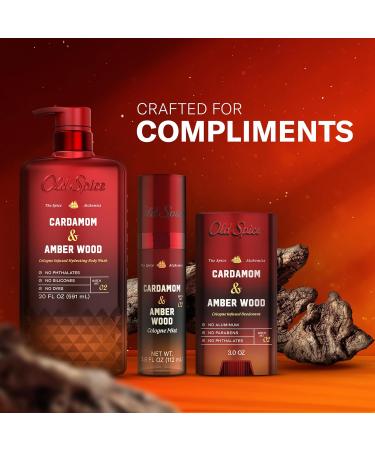 Old Spice Body Wash for Men The Spice Alchemist Collection 24/7 Cologne Infused Hydration No Trade Off Formula Free of Phthalates Silicones & Dyes Cardamom + Amber Wood Scent 20 oz - Buy Online on GoSupps.com