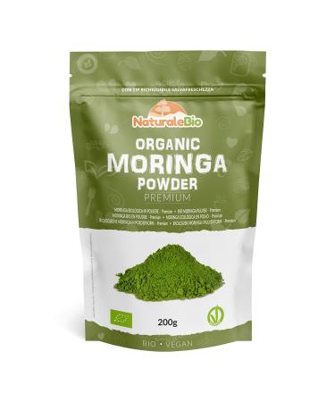 Organic Moringa Oleifera Leaf Powder - Premium Quality - 200g. Bio Natural and Pure. Leaves Picked from The Moringa Oleifera Plant. NaturaleBio 200 g (Pack of 1)