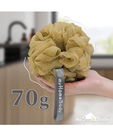 Myhomebody Large 70g Luffashwamm - Gentle Peeling Body Scrubber & Shower Sponge with Activated Carbon | 3 Pack: 2 Oat Milk & 1 Caramel - Buy Online on GoSupps.com