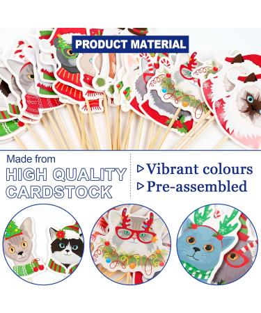 Cat Themed Christmas Cupcake Toppers Santa Cat Cupcake Toppers Kitten Christmas Birthday Cake Picks Christmas Baby Shower Decor Merry Christmas Party Supplies Cat Christmas Decorations 24 Pcs - Buy Online on GoSupps.com