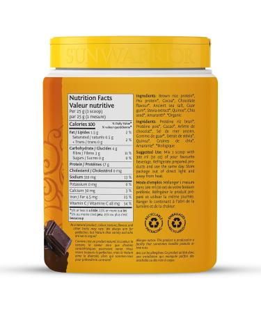 Sunwarrior - Classic Plus Raw Organic Plant Based Protein Chocolate 375 g - Buy Online on GoSupps.com
