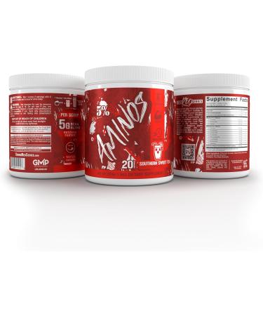 5% Nutrition Code Red Aminos BCAA & EAA Post Workout Recovery Powder | Full Spectrum Essential Amino Acid Complex for Men & Women (Southern Sweet Tea) - Buy Online on GoSupps.com