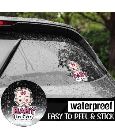 Baby in Car Stickers | Cute Removable Safety Stickers for Girls | On Board Car Window Decals - Buy Online on GoSupps.com