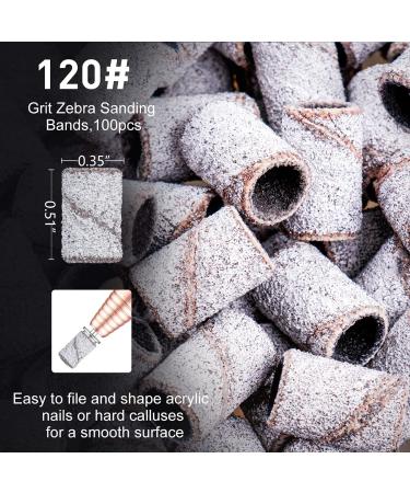 Nail Drill Bits Sanding Bands Set - #80#120#180 Coarse Fine Medium Grit Efile Sand for Acrylic Gel Nails - Electric File Nail Bits 3/32 Inch - Cuticle Manicure Pedicure Tool - Buy Online on GoSupps.com