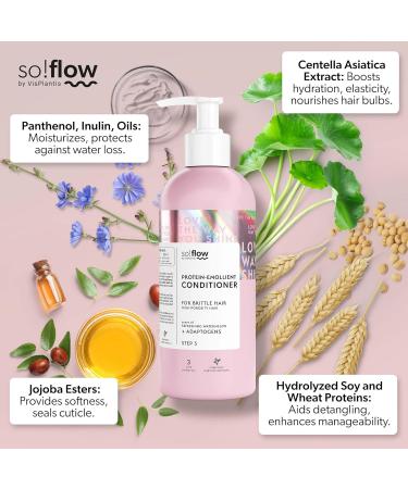 So!Flow Restorative Conditioner for High Porosity Hair - Strengthens and Nourishes Fragile Strands - Enriched with Centella Asiatica and Soy Protein for Resilient Hair - Buy Online on GoSupps.com