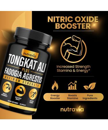 2 Pack Tongkat Ali Fadogia Agrestis Supplement - Male Nitric Oxide Booster Longjack Extract Powder for Performance & Test Boost | 120 Capsules - Buy Online on GoSupps.com