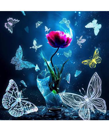 180 Pcs Holographic Flower and Butterfly Sticker Set - Waterproof Plant Decor Decals for Scrapbooking, Journal, Laptop - Glitter Adhesive Stickers for Planner, Water Bottle, Phone - Floral and Butterfly Design - Buy Online on GoSupps.com
