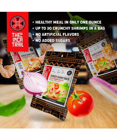 Inca Trail Spicy Shell-On Shrimp Snack - Gluten Free & Organic - High Protein Umami Seafood - 1oz - Buy Online on GoSupps.com