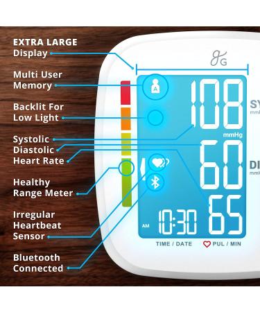Balance Bluetooth Blood Pressure Monitor Cuff with Large Display - Digital Smart BP Meter for Upper Arm - Includes Tubing and Device Bag - Buy Online on GoSupps.com