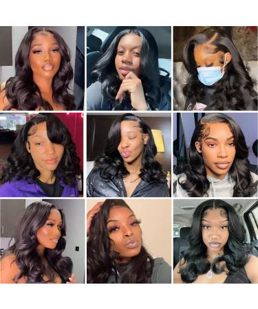16 Inch Body Wave Brazilian Virgin Human Hair Lace Front Wig for Black Women - Pre Plucked, 180 Density - Buy Online on GoSupps.com