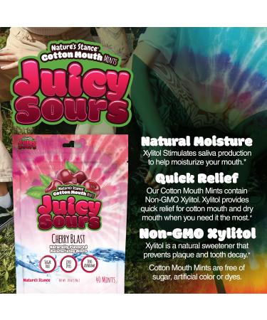 Cotton Mouth Juicy Sours Dry Mouth Mints with Natural Xylitol | Sugar-Free Breath Mints for Dry Mouth Relief | No Artificial Sweeteners | Naturally Flavored Moisturizing Lozenges - Buy Online on GoSupps.com