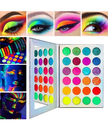 Neon Eyeshadow Palette - Delanci Aurora Glow for Halloween Makeup | Fluorescent & Glitter Eyeshadow Kit - Buy Online on GoSupps.com