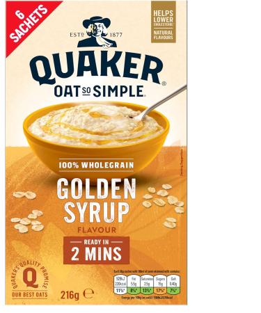 Quaker Oat So Simple Golden Syrup Porridge Sachets 6 x 36g (Case of 8) - Buy Online on GoSupps.com