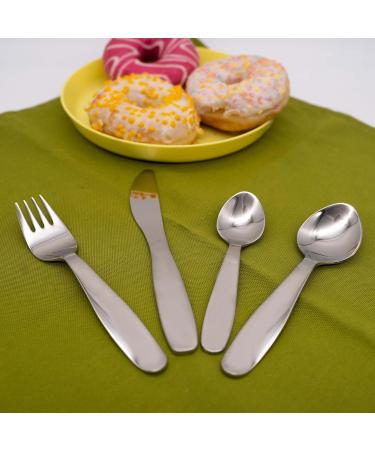 Laublust Children's Stainless Steel Cutlery Set - 4-Piece Baby Dishes | Ideal Gift for Kids | Durable Baby Eating Utensils - Buy Online on GoSupps.com