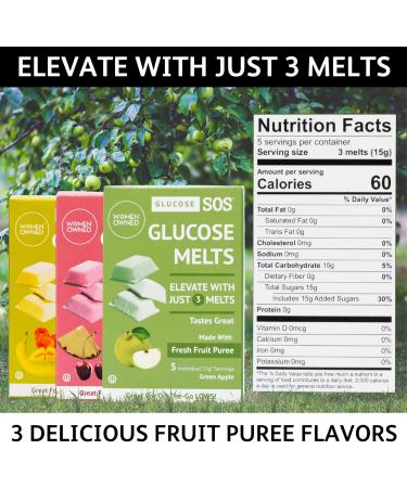 Glucose SOS Melts Made with Dextrose Powder Natural Fruit Puree Sugar, Like Glucose Tabs, Fast Acting Tablets That Melt with 10 Individual 15g Servings of Cherry/Pineapple 10 Pack Cherry/Pineapple - Buy Online on GoSupps.com