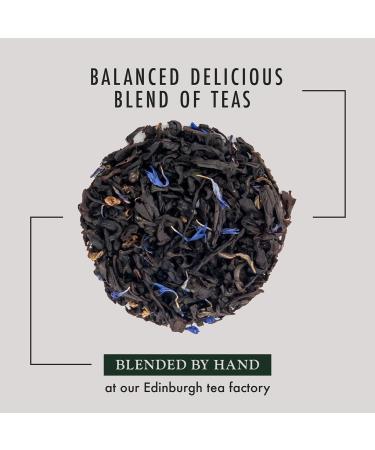 PekoeTea Edinburgh Earl Grey Blue Flower Tea - Citrus Earl Grey Luxury Blend | Chinese Black Tea with Bergamot Oil - Loose Leaf or Teabags 50g - Buy Online on GoSupps.com