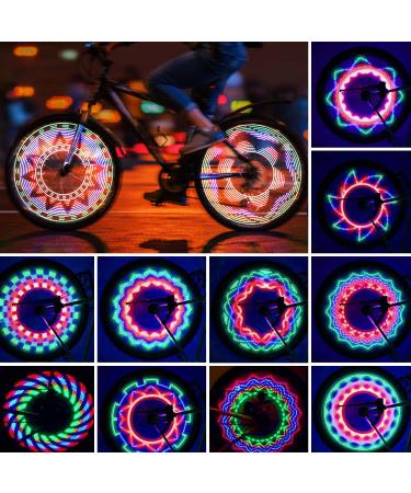 TGJOR Bike Wheel Lights, LED Waterproof Bicycle Spoke Tire Light with 32-LED and 32pcs Changes Patterns Bicycle Rim Lights for Mountain Bike/Road Bikes/BMX Bike/Hybrid Bike 2-pack