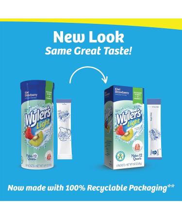 Wyler's Light Kiwi Strawberry Pitcher Packs - 6 Boxes (36 Packets) - New Recyclable Formula - Buy Online on GoSupps.com