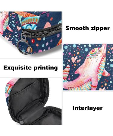 Stylish Menstruation Pad Bag with Zipper | Watercolor Dolphin Bubble Pattern | Women's Tampon & Napkin Storage Solution - Buy Online on GoSupps.com