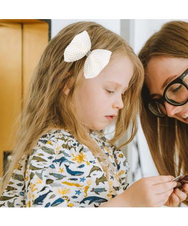 2 PCS White Rhinestone Bow Hair Clips for Women and Girls - Cute Alligator Clips with Pearls - Back to School Gift - Easy Hair Decor for Kids, Teens, Toddlers - Buy Online on GoSupps.com