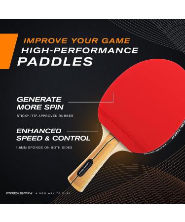 PRO-SPIN Ping Pong Paddle Set - High-Performance Rackets, 3-Star Balls, Compact Case | Indoor & Outdoor 4-Player Kit - Buy Online on GoSupps.com