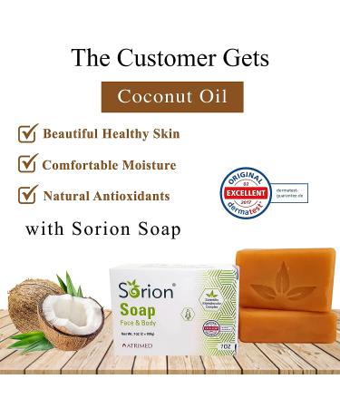 Sorion Psoriasis Soap Bars - Coconut Oil, Neem, Turmeric & Pala Indigo - Organic Essential Oils - for Face, Body & Beauty - Men & Women - Buy Online on GoSupps.com