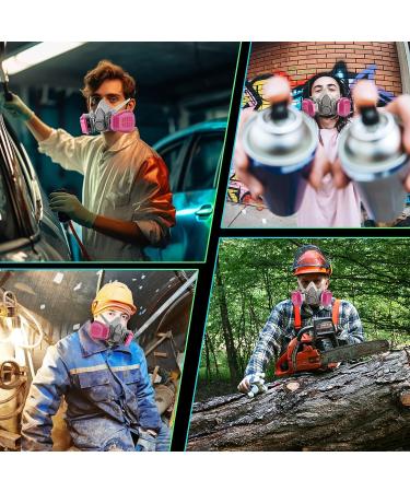 Respirator Mask with Filters 60921: Half Face Respirator Reusable Gas Mask for Spray Paint Chemical Epoxy Resin Dust Mask for Construction Organic Vapor Woodworking Sanding Welding Respirator With Filters - Buy Online on GoSupps.com