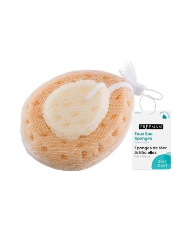 Freeman Faux Sea Sponge Set - 2-in-1 Deep Cleansing Bath & Shower Sponge for Face & Body - 3 Count - Buy Online on GoSupps.com