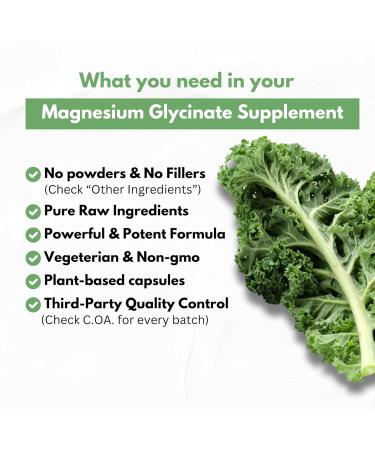 Pure Magnesium Glycinate Capsules - Non-Buffered 350mg Elemental Magnesium Supplement - Chelated High Absorption & Purity Magnesium Complex - Made in USA - Buy Online on GoSupps.com