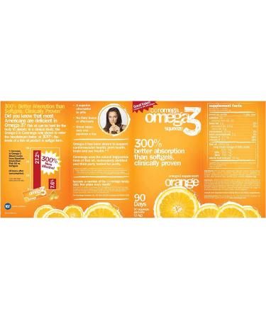 Coromega Omega-3 Orange Squeeze 90 Packets - 2.5g Each | Omega-3 Supplements - Buy Online on GoSupps.com