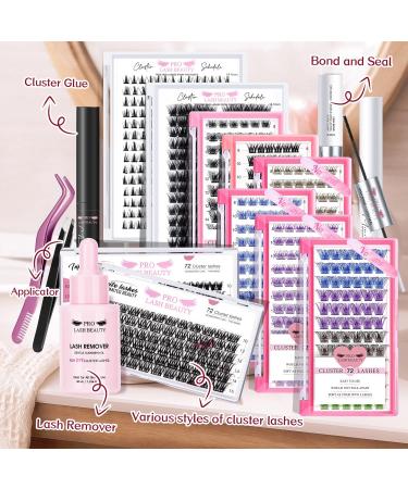 Shop Colored Lash Clusters - 5 Color Mixed Individual Eyelashes | 14mm Volume Wispy Lashes | Reusable Soft Bands for DIY Lash Extensions - Buy Online on GoSupps.com