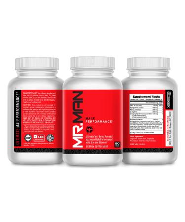 Mr Man Male Enlargement Pills- Size Enhancing Supplement for Men- Add Over 3 in 90 Days- 60 Tablets