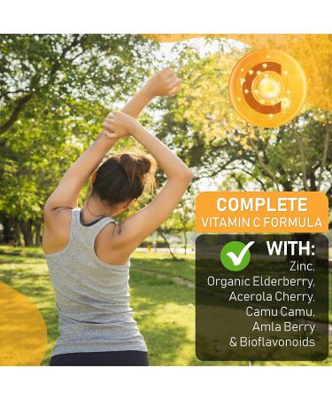 Liposomal Vitamin C with Zinc Capsules - High Absorption 1500mg/Serving - Immune Support and Anti-aging Formula with Organic Elderberry, Amla, and Camu Camu - 3 Month Supply - Buy Online on GoSupps.com