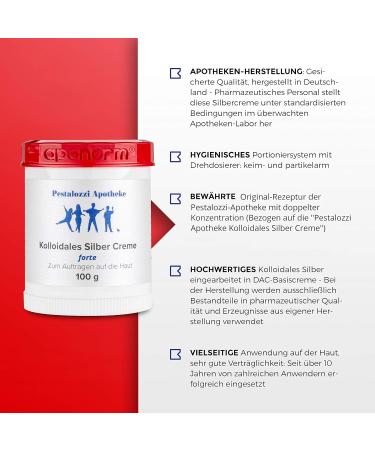 High-Quality Colloidal Silver Cream Forte - Double Concentration (100g) | Proven Recipe from Pestalozzi Pharmacy - International Shipping Available - Buy Online on GoSupps.com