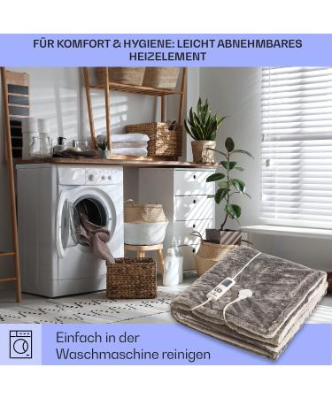 Klarstein Thermal Blanket - 120W Electric Heating Blanket for Bed & Camping Washable & Energy-Saving Large Sizes 200x180 cm & 180x130 cm in Cream Gray - Buy Online on GoSupps.com