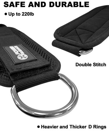 POWER GUIDANCE Ankle Strap for Cable Machine Professional Kickback Ankle Strap for Glute Workouts  Leg Extensions - Adjustable Strap with D-Rings Black - Pair - Buy Online on GoSupps.com