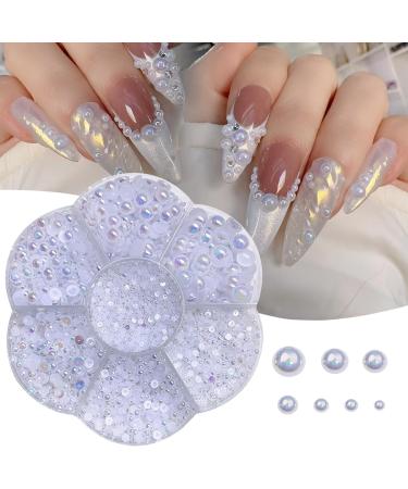 Fashion Half Beads Nail Art Decorations In Various Show Your Charm For Women And Girls Nail Art Accessories White - Buy Online on GoSupps.com