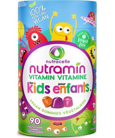 NUTRACELLE NUTRAMIN Children's Daily Vegan Multivitamin Gummies Vitamin C D2 & Zinc for Immunity Plant-Based Sugar-Free Nut-Free Gluten-Free with Biotin Vitamin A B B6 B12 +More 90 Ct (45 Day Supply)