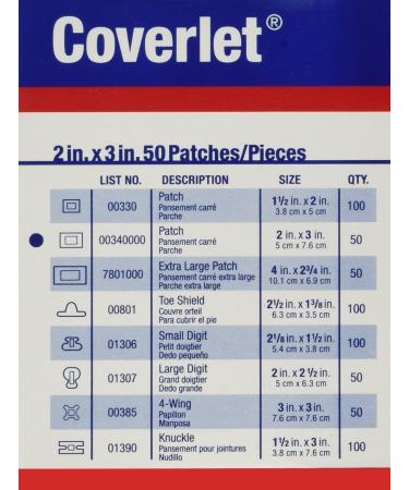 Coverlet Adhesive Strips 2x3 Inch - Pack of 50 | Flexible and Breathable - Buy Online on GoSupps.com