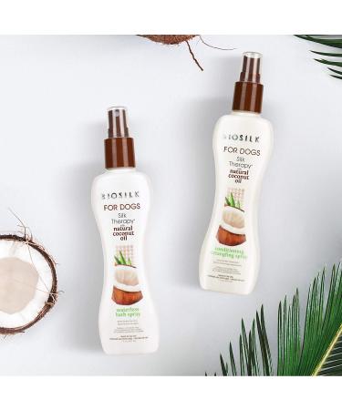 BioSilk for Dogs Silk Therapy Coconut Oil Dog Grooming Supplies - Shampoo, Conditioner & Detangler Spray Bundle - Buy Online on GoSupps.com