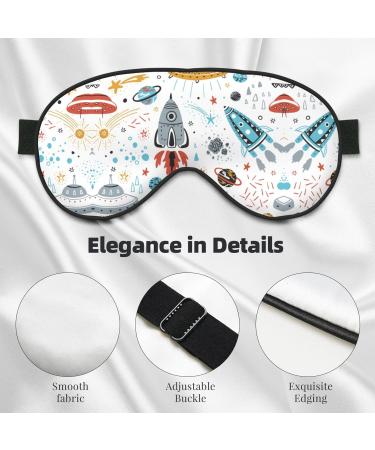 Cartoon Rockets Print Unisex Sleep Mask | Double-Sided Eye Mask for Sound Sleep & Skin Care - International Shipping - Buy Online on GoSupps.com