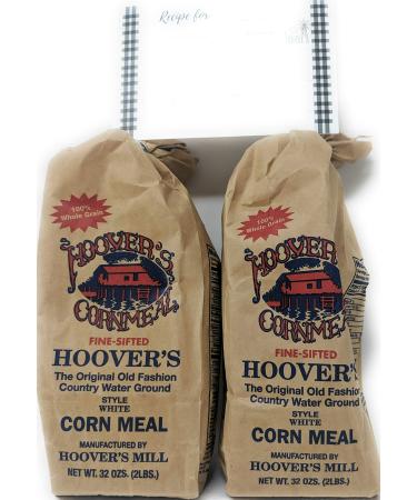 Hoover Corn Meal Fine Sifted Bundle - 2 x 32 Oz Bags of Hoovers Cornmeal, Finely Ground, Bundled with JFS Recipe Card