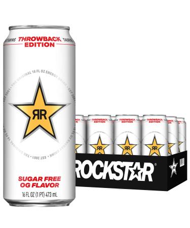 Rockstar Energy Drink, Throwback Edition: O.G. Sugar Free, 16 Fl Oz (Pack of 12) O.G. Sugar Free 16 Fl Oz (Pack of 12)