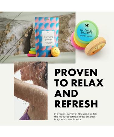 Scented Aromatherapy Shower Bombs 6 Pack with Natural Essential Oils - Relaxation & Stress Relief - Lavender, Eucalyptus, Rose, Mint - 100% Vegan - Buy Online on GoSupps.com