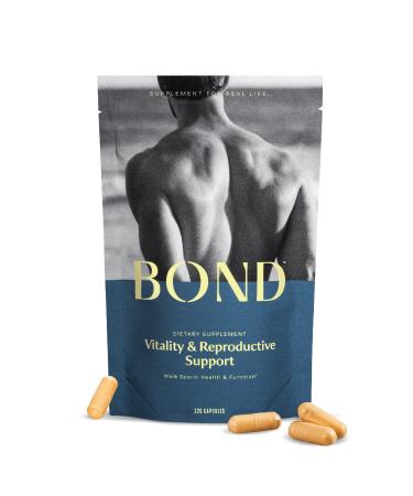 BOND Vitality - All-in-One Male Fertility Supplement - Conception for Him Fertility Supplements for Men Male Wellness Supplement - CoQ10 Vitamins B12 C D & E Catalase Selenium - 120 Capsules